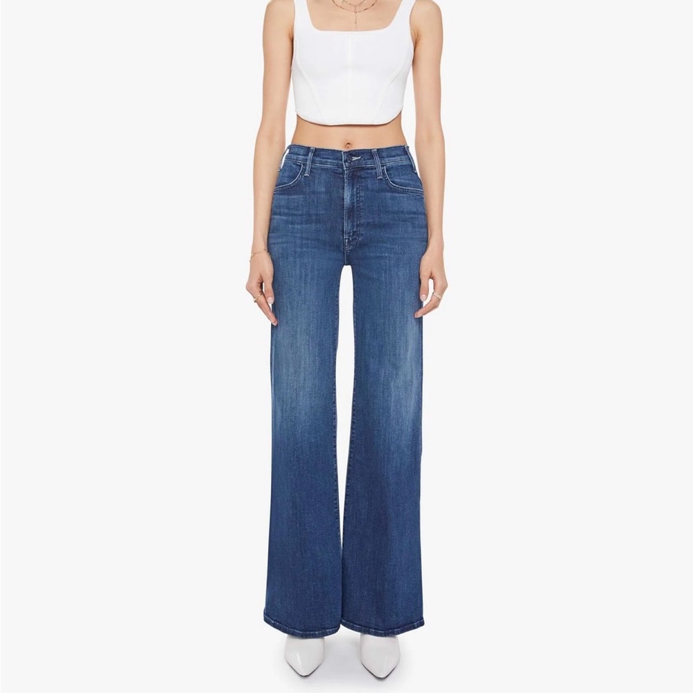 MOTHER Blue Wide Leg Flare Jeans